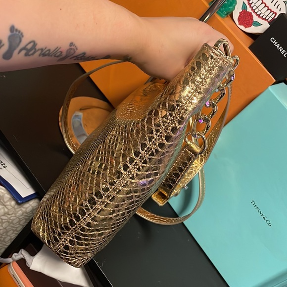 Micheal Kors python clutch/crossbody - Picture 7 of 15